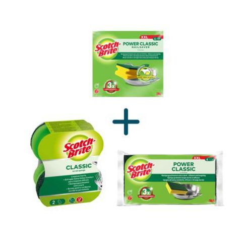 Scotch-Brite® Schwammset, 12-teilig, Classic XXL, 6 Stück + Griffschwamm Classic XXL, 4 Stück + Classic Comfort, 2 Stück
