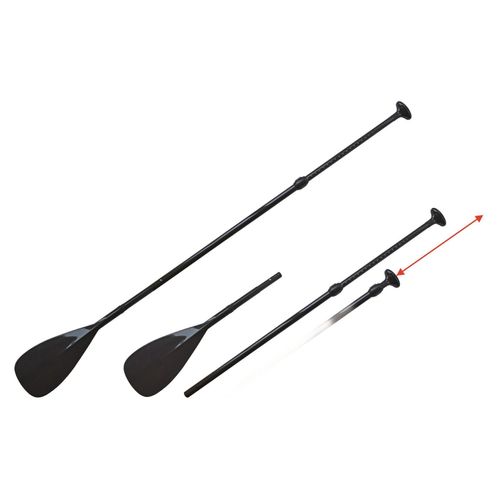 Carbon SUP Paddel, 2-teilig zerlegbar, teleskopierbar 167-198 cm, Blatt 220x390 mm