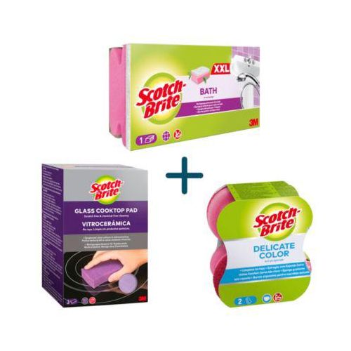 Scotch-Brite™ Schwammset, 6-teilig, Delicate Color Comfort, 2 Stück + Glaskeramik, 3 Stück + Bath Griffschwamm XXL, 1 Sück