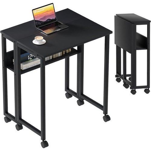 Klappbarer Schreibtisch Klein Schwarz 80cm