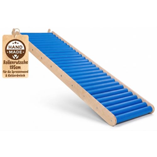 WoodsCraft - Indoor Rutsche [195 cm] für Kletterdreieck, Sprossenwand Kinderzimmer | Kinderrutsche-Rollenrutsche: viele Sinneserfahrungen | Kinder Rutsche