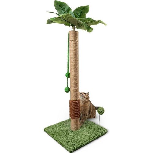 Katzenkrabbaum 35 Zoll grün mit Gummi-Bürste
