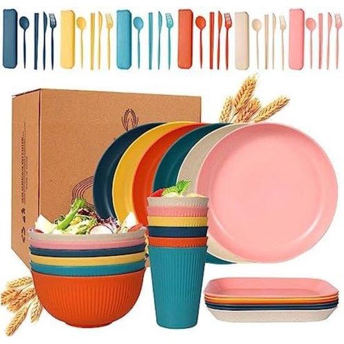 Famanu Campinggeschirr Set - 54-teilig, leicht und bruchsicher