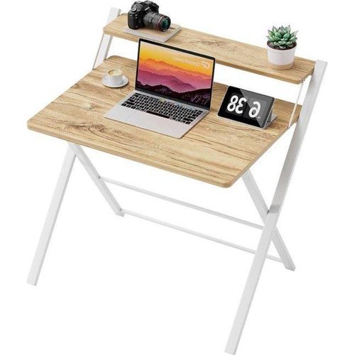 Klappbarer Schreibtisch groß beige für kleine Räume