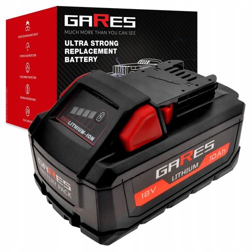 Gares Akkupack zum Zellentausch für Milwaukee M18 B5 HB5 B6 HB8 HB12 | 18 V 10 Ah Li-Ion | Ersatz-Zellenpack für Werkzeugakkus | Profi-Qualität Gares®