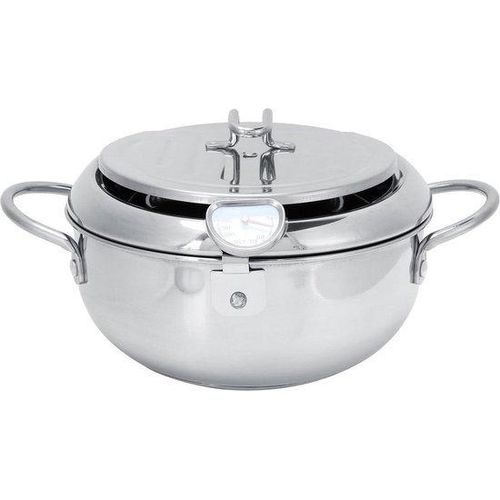 28cm Tempura Bratpfanne Edelstahl Thermometer Ölfilter