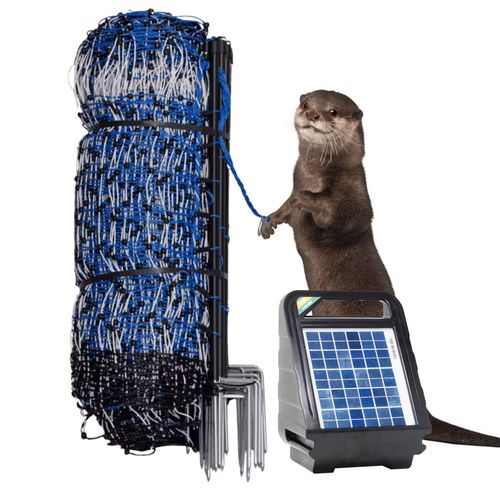 Agrarzone Fischotter Zaun Set 12 V Solar, Netz 50 m x 50 cm