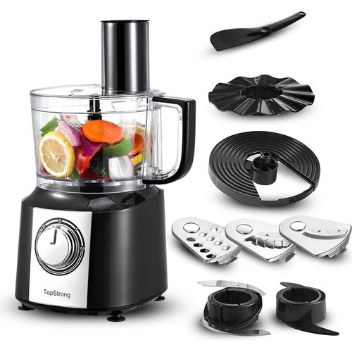 TopStrong Küchenmaschine, 800W küchenmaschine zerkleinerer, 2L Food Processor,Multizerkleinerer, Kompakt-Küchenmaschine inkl. 3