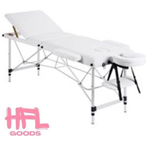 Massage-Tisch für Schönheitsbehandlungen, 3-teilig, weiß, aufklappbar