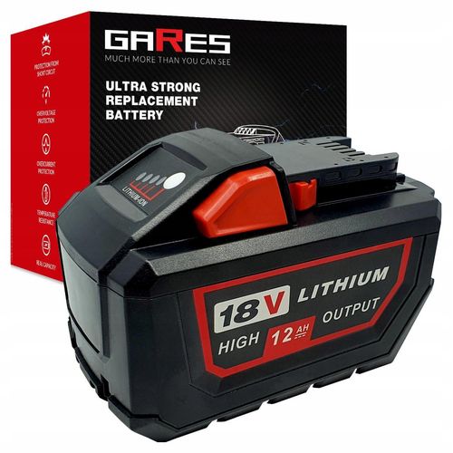 Gares Akkupack zum Zellentausch für Milwaukee M18 HB12 | 18 V 12 Ah Li-Ion | Ersatz-Zellenpack für Werkzeugakkus | Profi-Qualität Gares®