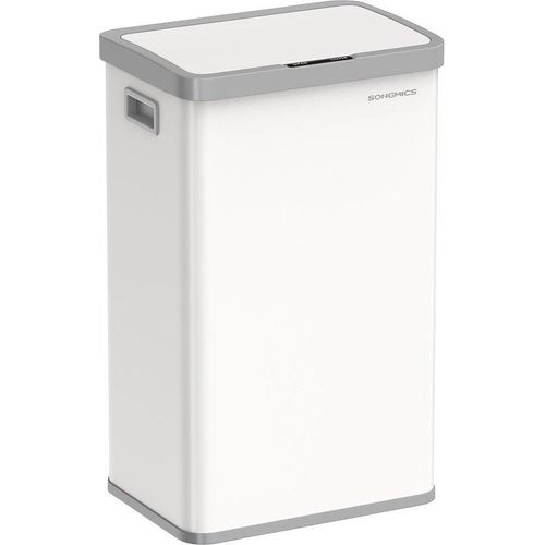 Bewegungsmelder Mülleimer aus Stahl weiß