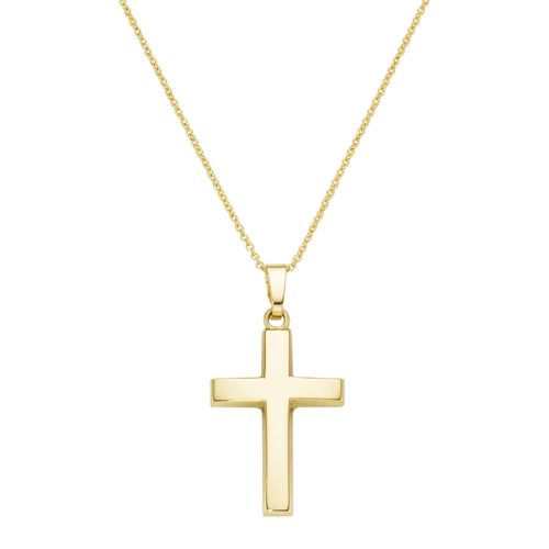 Kreuzkette LUIGI MERANO "Kreuz Anhänger, Gold 585", gold, Halsketten, Damen, 45cm, Gelbgold 585, Kreuzkette