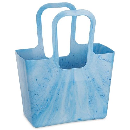Einkaufsshopper KOZIOL "TASCHE XL", artflow blau, B:44cm H:54cm T:21,5cm, Kunststoff, Einkaufskörbe, Einkaufsshopper, Kunststoff
