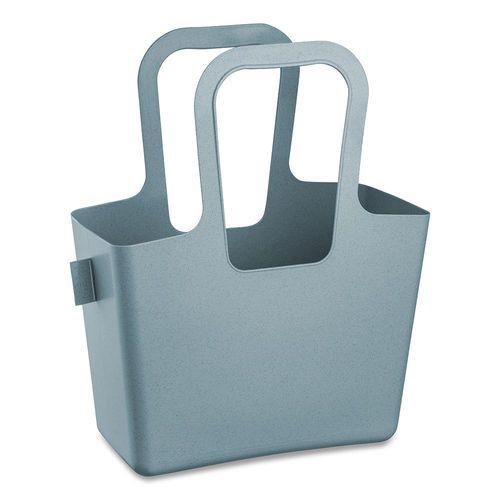 Einkaufsshopper KOZIOL "TASCHELINO Tasche", nature flower blau, B:32,7cm H:38,6cm T:13cm, Kunststoff, Einkaufskörbe, Einkaufsshopper