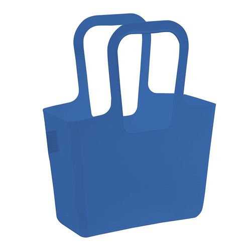 Einkaufsshopper KOZIOL "TASCHELINO Tasche", strong blau, B:32,7cm H:38,6cm T:13cm, Kunststoff, Einkaufskörbe, Einkaufsshopper