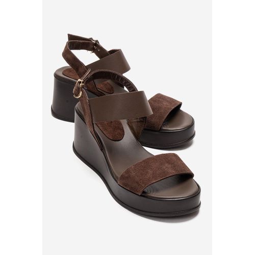 Lolanthe Leder Keilabsatz Sandale
