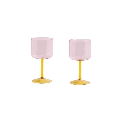 Hay Tint Weinglas 2er Set 25 cl Pink and yellow