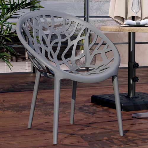 4er-Set AMAZONAS | Designer Kunststoffstuhl | Grau | Kunststoff | Stapelbar | Kunststoff Stuhl, Kunststoffstühle Outdoor