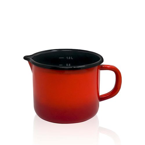 Emaille Milchtopf Rom mit Ausguss, Ø 12 cm, Inh.1,0 l