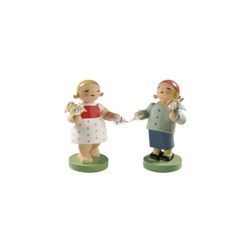 Wendt & Kühn Gratulantenpaar mit Brief und Blumen,