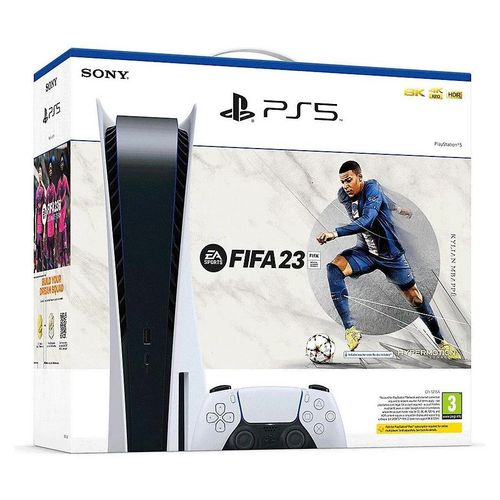 Sony PlayStation 5 + FIFA 23, PlayStation 5, Schwarz, Weiß, 16384 MB, GDDR6, 448 GB/s, AMD