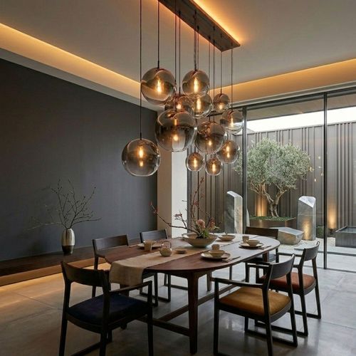 s.luce Orb Esszimmerlampe 12-flammig 160cm 2-reihig Esstischlampe Rund