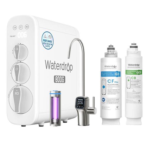 Waterdrop G3P800 Umkehrosmoseanlage, 800 GPD, mit 1 zusätzlichen WD-N3CB Filter und 1 zusätzlichen WD-N1CF Filter