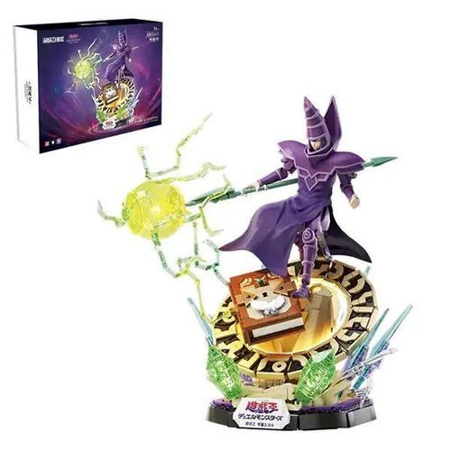 AREA-X AB0040 Dark Magician – Yu-Gi-Oh Klemmbaustein Set mit ca. 1200+ Teilen | Großes Display Modell mit Licht | kompatibel mit anderen Klemmbaustein