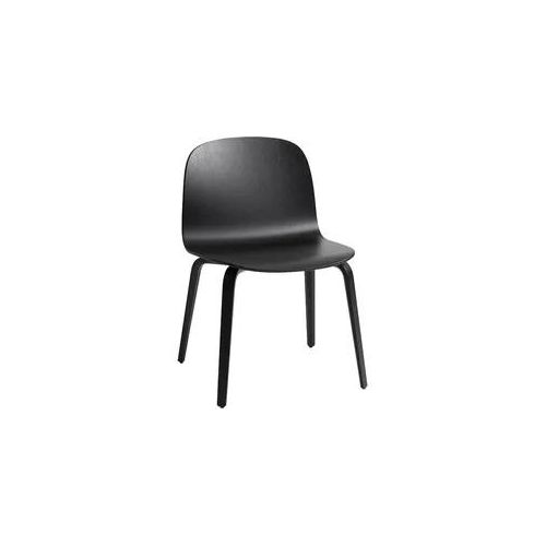 Muuto Visu Wide Chair, wood base, schwarz / schwarz