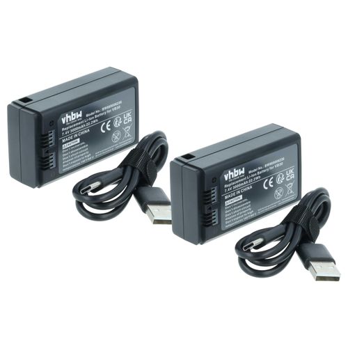 vhbw 2x Akku kompatibel mit Godox V860 3-C, V860 3-S Blitzgerät, Kamera-Blitz (3000 mAh, 7,4 V, Li-Ion)