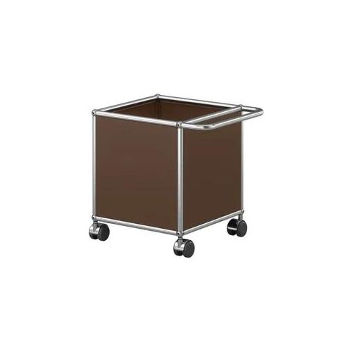 USM Haller Aufbewahrungsbox, mit Stossbügel, auf Rollen Braun