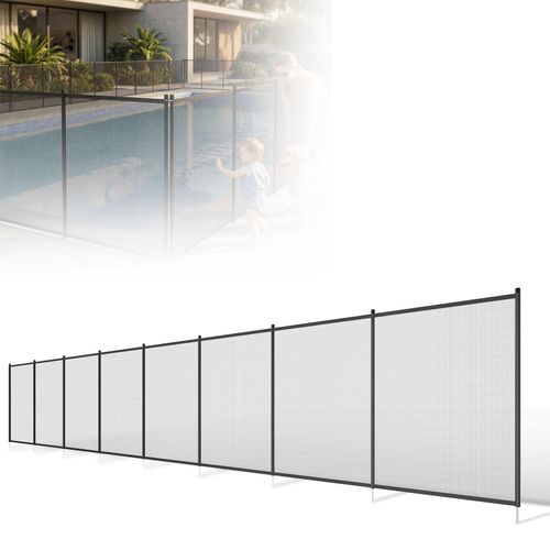 CEEDIR Poolzaun Poolschutzzaun für Garten und Schwimmbad, Schutzzaun Komplettset, auch als Teichzaun geeignet, 724 x 136 cm