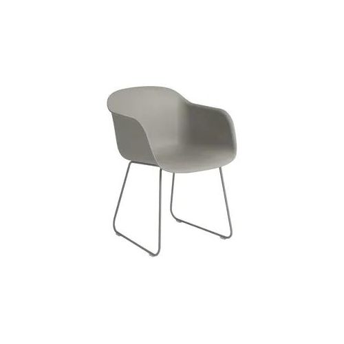 Muuto Fiber Armchair, sled base, grau / grau