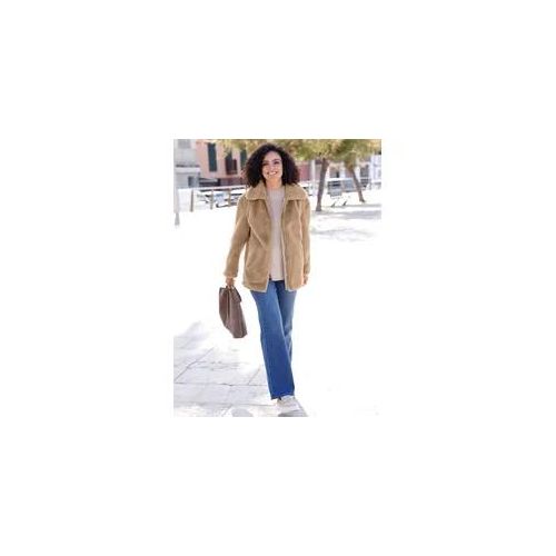 Fellimitatjacke INSPIRATIONEN, Damen, Gr. 38, beige, 100% Polyester, unifarben, Jacken