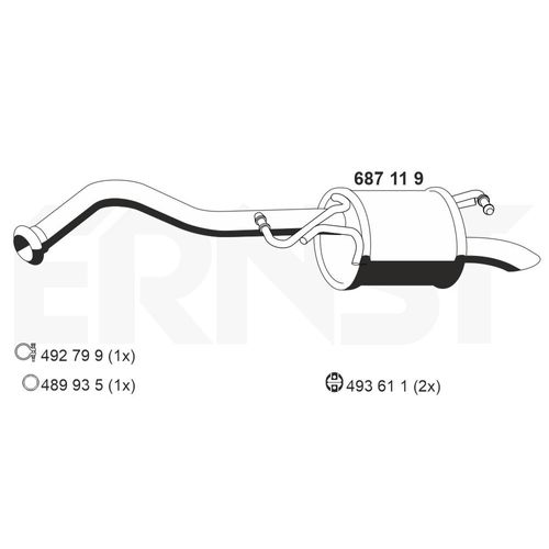 ERNST Endschalldämpfer 687119 für TOYOTA HAIMA (FAW)