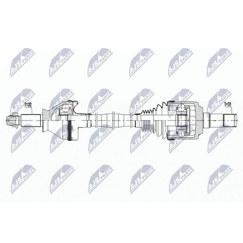 NTY Antriebswelle npwma005 Hinterachse links für MASERATI