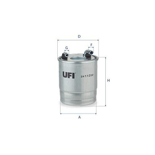 UFI Kraftstofffilter 2411200 Filtereinsatz 135mm GewindemaßM8 für Mercedes