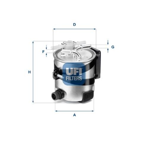 UFI Kraftstofffilter 5541800 Filtereinsatz 125mm GewindemaßM10 für RENAULT