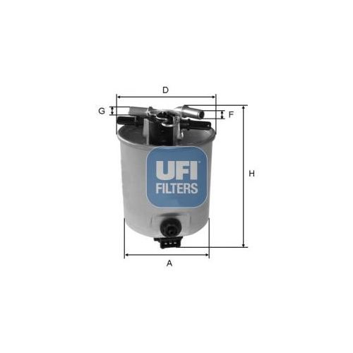 UFI Kraftstofffilter 5539300 Filtereinsatz 127mm GewindemaßM10 für RENAULT
