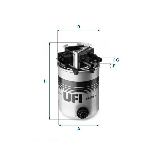 UFI Kraftstofffilter 2409500 Filtereinsatz 157mm GewindemaßM10 für NISSAN