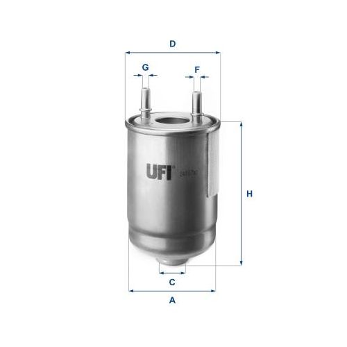 UFI Kraftstofffilter 2418700 Filtereinsatz 147mm GewindemaßM10 für RENAULT