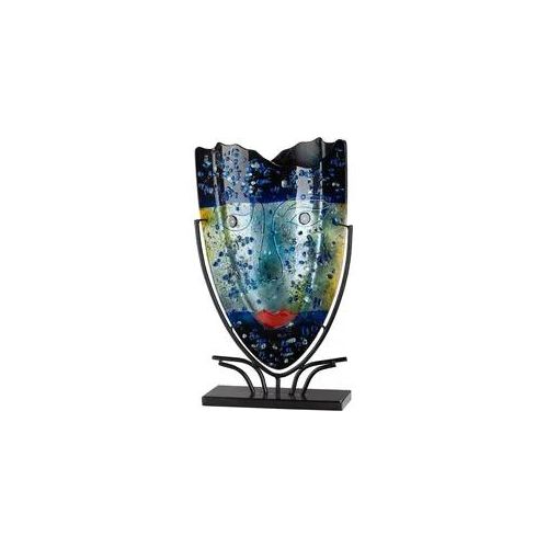 Bodenvase GILDE "Bodenvase oval Magic", blau, B:30cm H:49cm T:10,5cm, Glas, Vasen