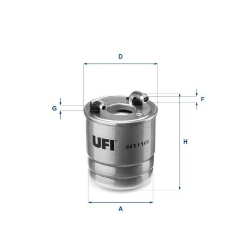 UFI Kraftstofffilter 2411100 Filtereinsatz 118mm GewindemaßM8 für Mercedes