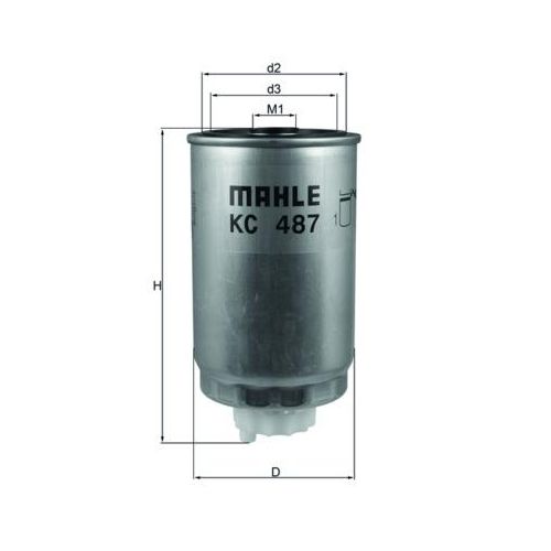 MAHLE Kraftstofffilter kc487 Anschraubfilter 156mm GewindemaßM16x1,5 für JEEP LANCIA