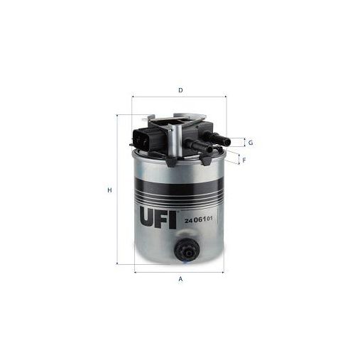 UFI Kraftstofffilter 2406101 Filtereinsatz 157mm GewindemaßM10 für NISSAN