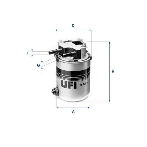 UFI Kraftstofffilter 2409504 Filtereinsatz 157mm GewindemaßM10 für RENAULT