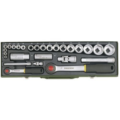 PROXXON Steckschlüsselsatz 1/2 Zoll + 1/4 (27-tlg.) 23020