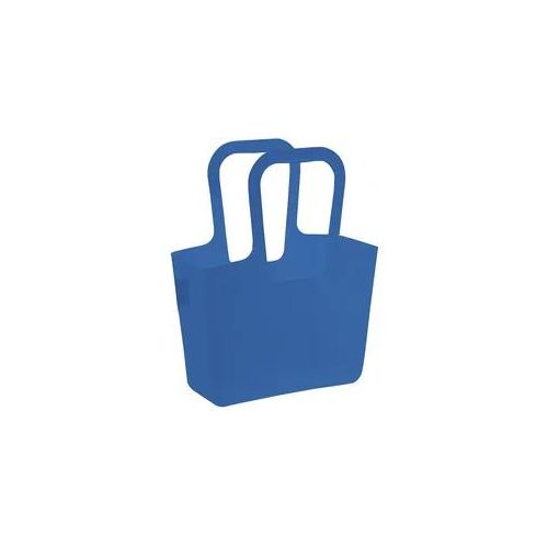 Einkaufsshopper KOZIOL "TASCHELINO Tasche", strong blau, B:32,7cm H:38,6cm T:13cm, Kunststoff, Einkaufskörbe, Einkaufsshopper