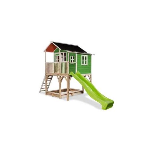 Spielhaus EXIT "Loft 750 grün", grün, Spielhäuser, KinderB:444cm H:269cm T:190cm, Holz, Spielhaus, B:444cm H:269cm T:190cm