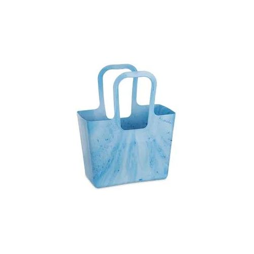 Einkaufsshopper KOZIOL "TASCHE XL", artflow blau, B:44cm H:54cm T:21,5cm, Kunststoff, Einkaufskörbe, Einkaufsshopper, Kunststoff